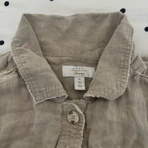 100% Linen Charter Club Luxury Women's Button Up Jacket in Flax